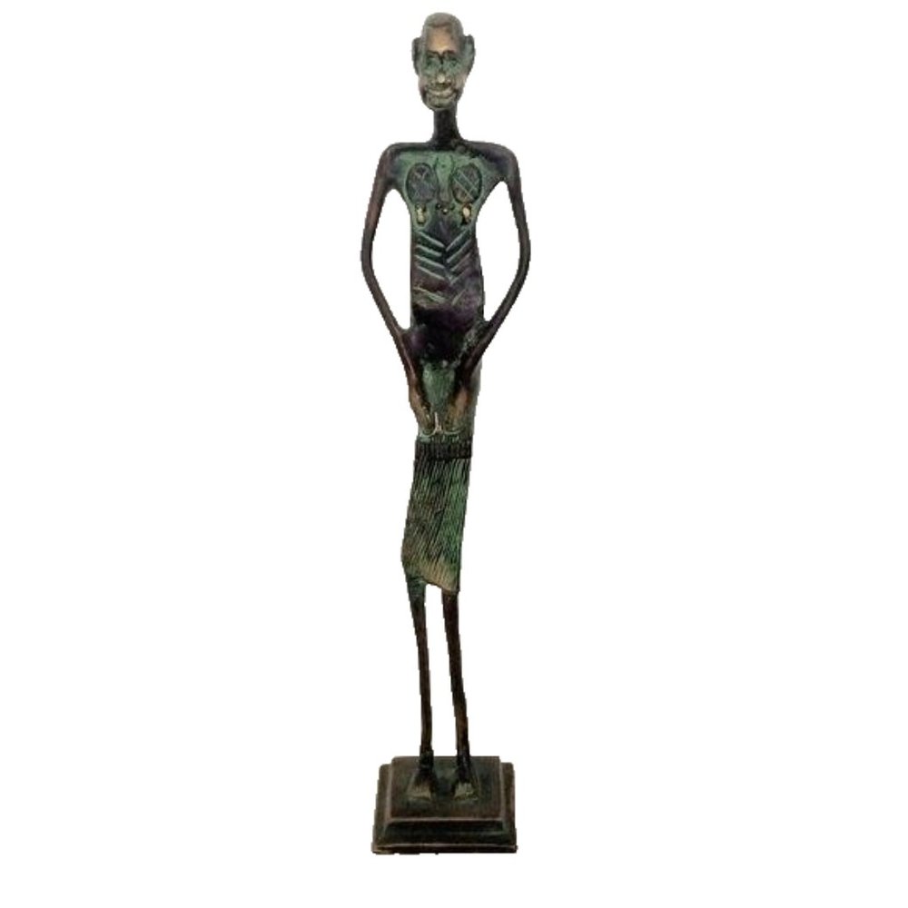 African Tribal Heavy Metal Art Figurine Statue Vintage